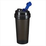 Black Bottle with Black Lid and Blue Flip-Top Lid Up